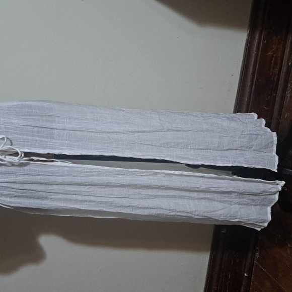 B32 Boho Kimono Swim Coverup OSFM White Tie Front Lace Patchwork Cap Sleeve - Picture 4 of 10